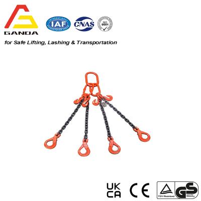 G80 4.25t 4-Leg Adjustable chainsling with Safety Hooks