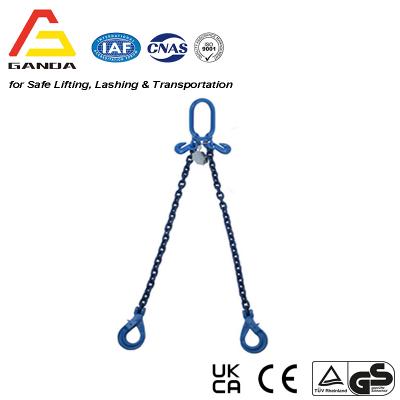 G100 9.4t 2-Leg adjustable chainsling with Safety Hooks
