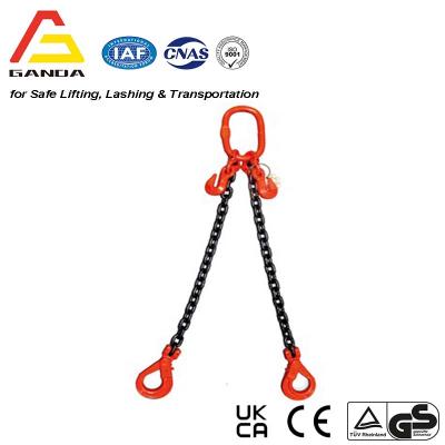G80 7.5t 2-Leg adjustable chainsling with Safety Hooks