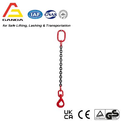 G80 12.5t Single Leg Chainsling c/w Swivel Self Locking Hook