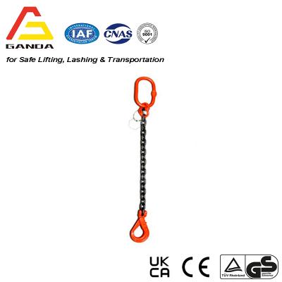 G80 15t Single Leg Chainsling with Self Locking Hook